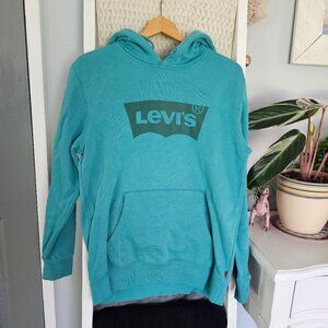 Levi’s Teal Hoodie | Classic Pullover Sweatshirt | Size Small | Logo Streetwear